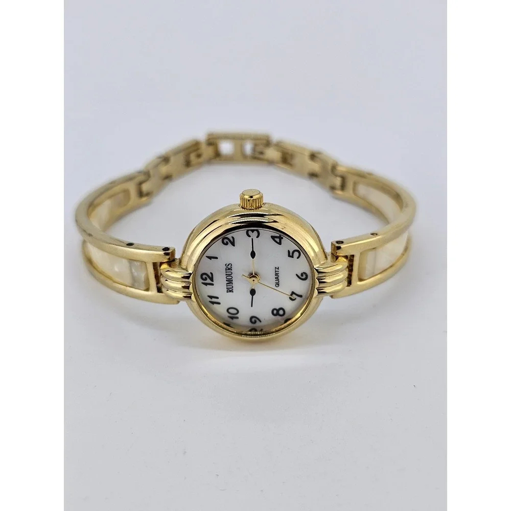 Rumours Women's Watch 23MM MOP Dial Gold Cream Bracelet Bands 6.25